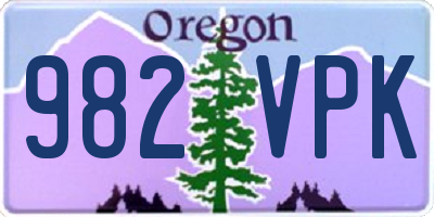 OR license plate 982VPK