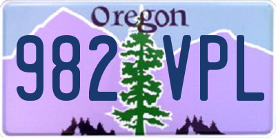 OR license plate 982VPL
