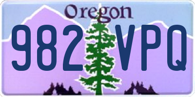OR license plate 982VPQ