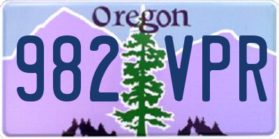 OR license plate 982VPR
