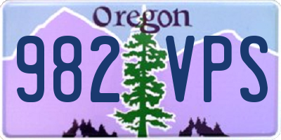 OR license plate 982VPS
