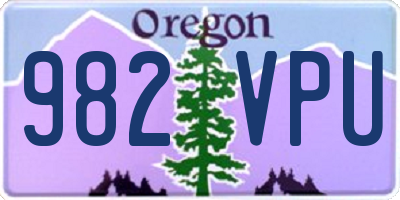 OR license plate 982VPU