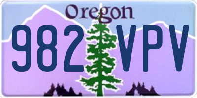 OR license plate 982VPV