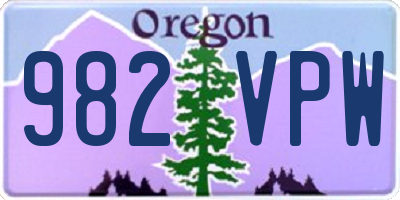 OR license plate 982VPW