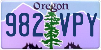 OR license plate 982VPY