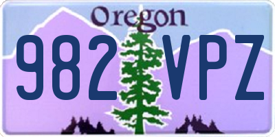 OR license plate 982VPZ