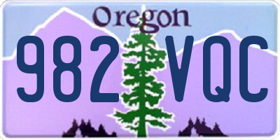 OR license plate 982VQC