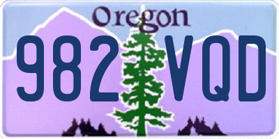 OR license plate 982VQD