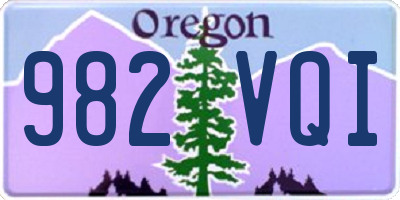 OR license plate 982VQI