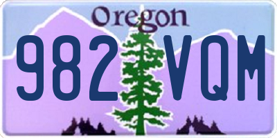 OR license plate 982VQM