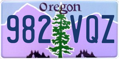 OR license plate 982VQZ