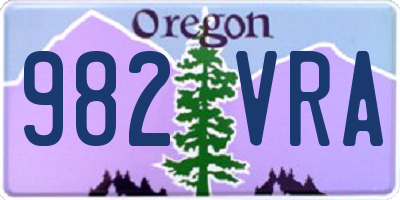 OR license plate 982VRA