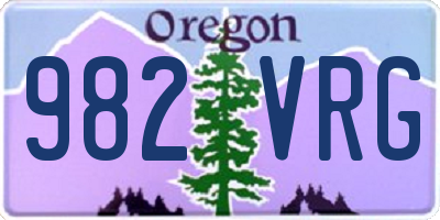 OR license plate 982VRG