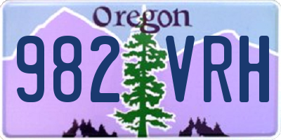 OR license plate 982VRH