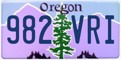 OR license plate 982VRI