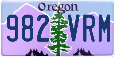 OR license plate 982VRM