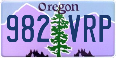 OR license plate 982VRP