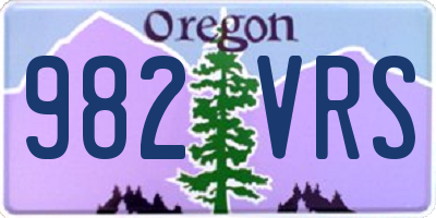 OR license plate 982VRS
