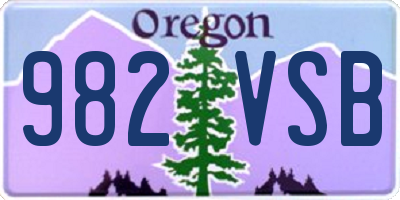 OR license plate 982VSB