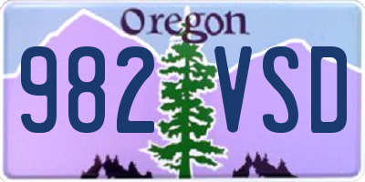 OR license plate 982VSD