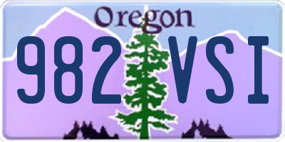 OR license plate 982VSI