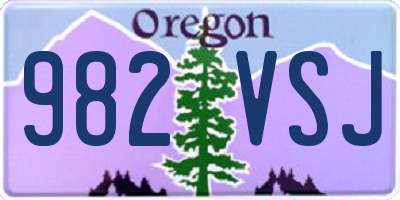 OR license plate 982VSJ