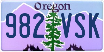 OR license plate 982VSK