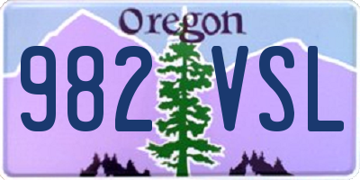 OR license plate 982VSL