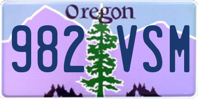 OR license plate 982VSM