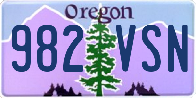 OR license plate 982VSN