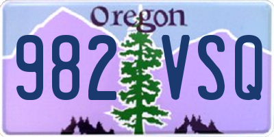 OR license plate 982VSQ