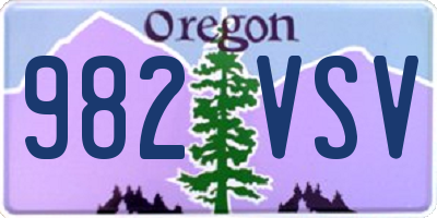 OR license plate 982VSV