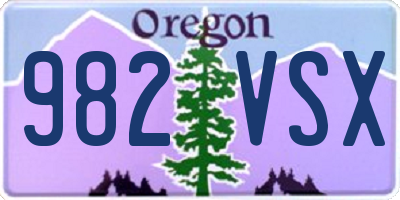 OR license plate 982VSX