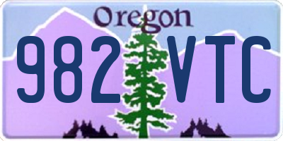OR license plate 982VTC