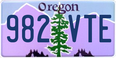 OR license plate 982VTE