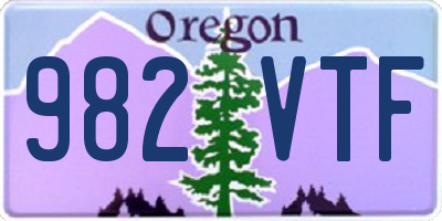 OR license plate 982VTF