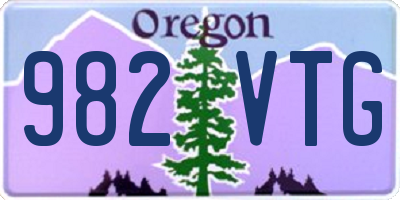 OR license plate 982VTG
