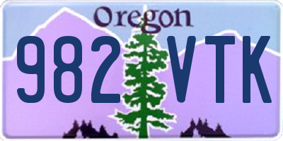 OR license plate 982VTK