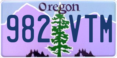 OR license plate 982VTM