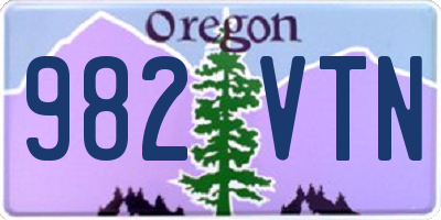 OR license plate 982VTN