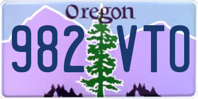 OR license plate 982VTO