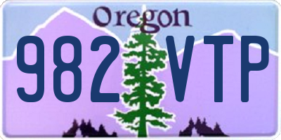 OR license plate 982VTP