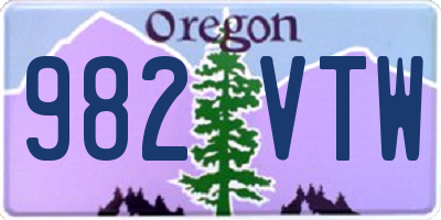 OR license plate 982VTW