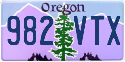 OR license plate 982VTX