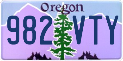 OR license plate 982VTY