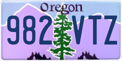 OR license plate 982VTZ