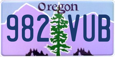 OR license plate 982VUB