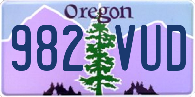 OR license plate 982VUD