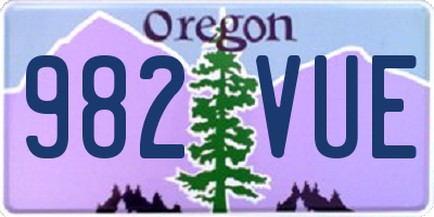 OR license plate 982VUE
