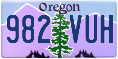 OR license plate 982VUH